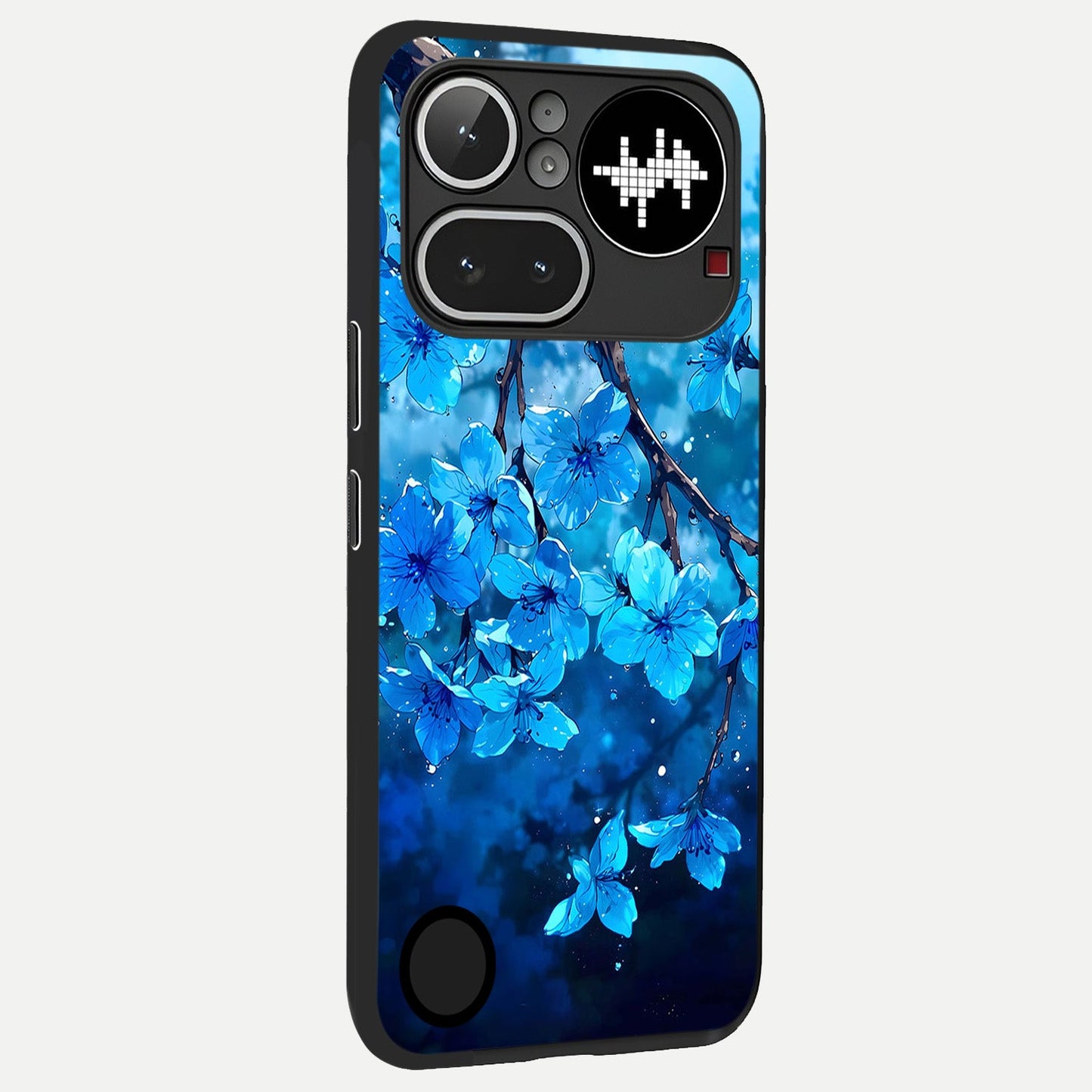  Blue Blossoms Branch back cover For Nothing Phone 4A Pro slim fit glass case with vibrant aesthetic design