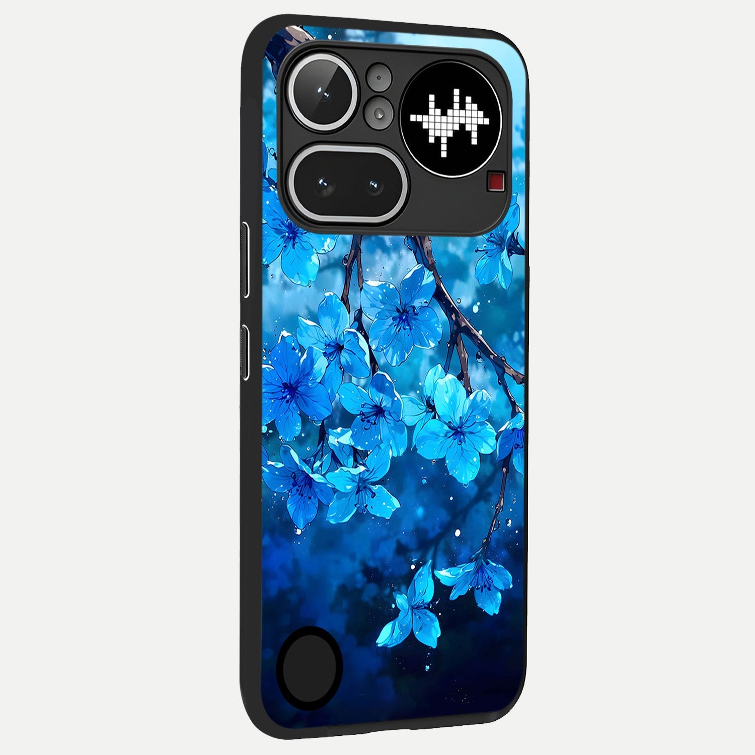  Blue Blossoms Branch back cover For Nothing Phone 4A Pro slim fit glass case with vibrant aesthetic design