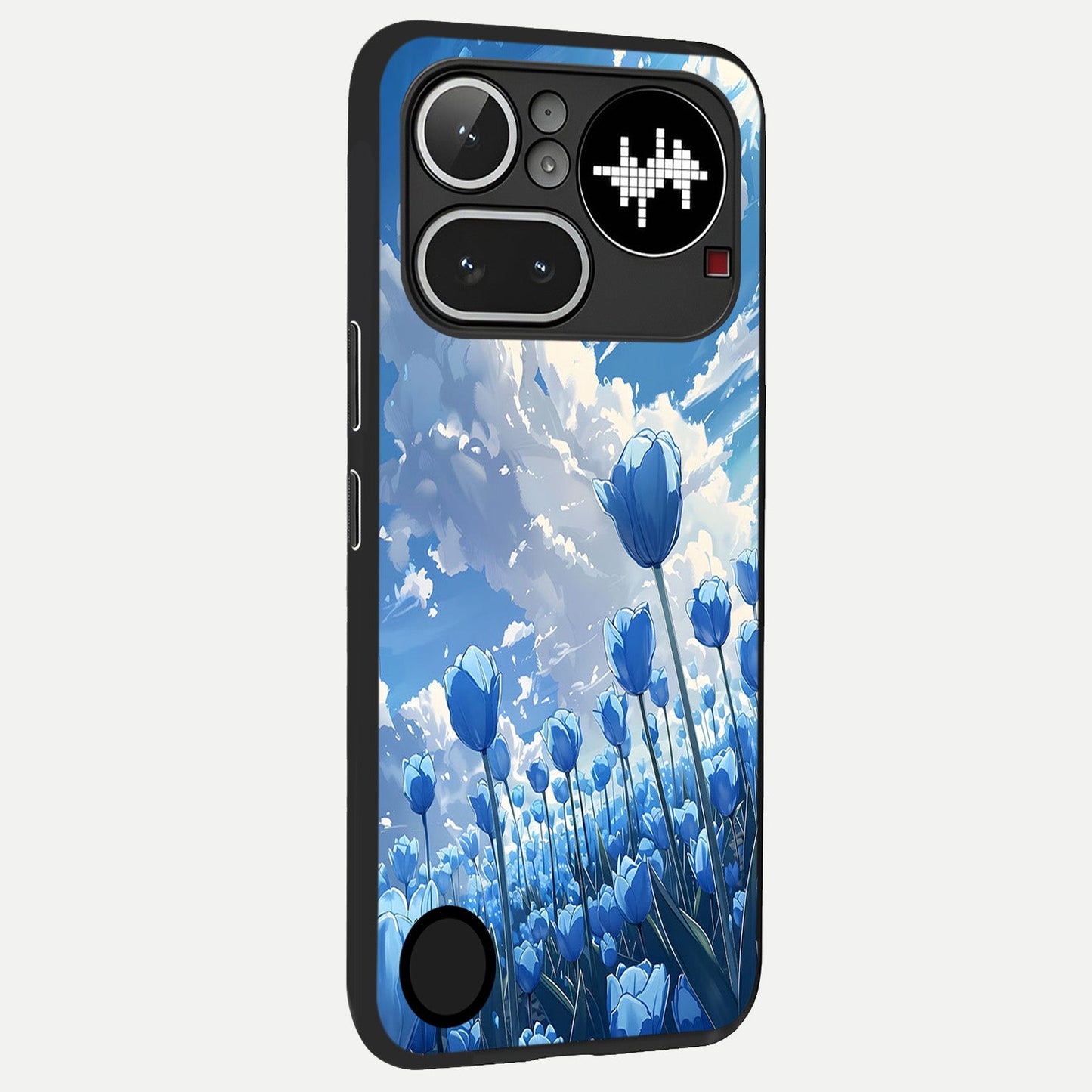  Blue Tulip Clouds back cover For Nothing Phone 4A Pro slim fit glass case with vibrant aesthetic design
