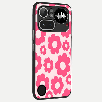  Blush Flower Pop back cover For Nothing Phone 4A Pro slim fit glass case with vibrant aesthetic design