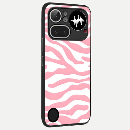  Blush Zebra Flow back cover For Nothing Phone 4A Pro slim fit glass case with vibrant aesthetic design