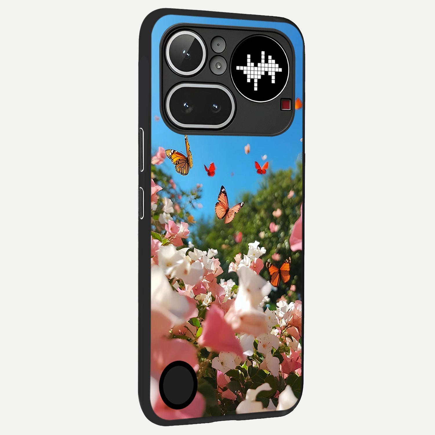  Butterflies In Bloom Sky back cover For Nothing Phone 4A Pro slim fit glass case with vibrant aesthetic design