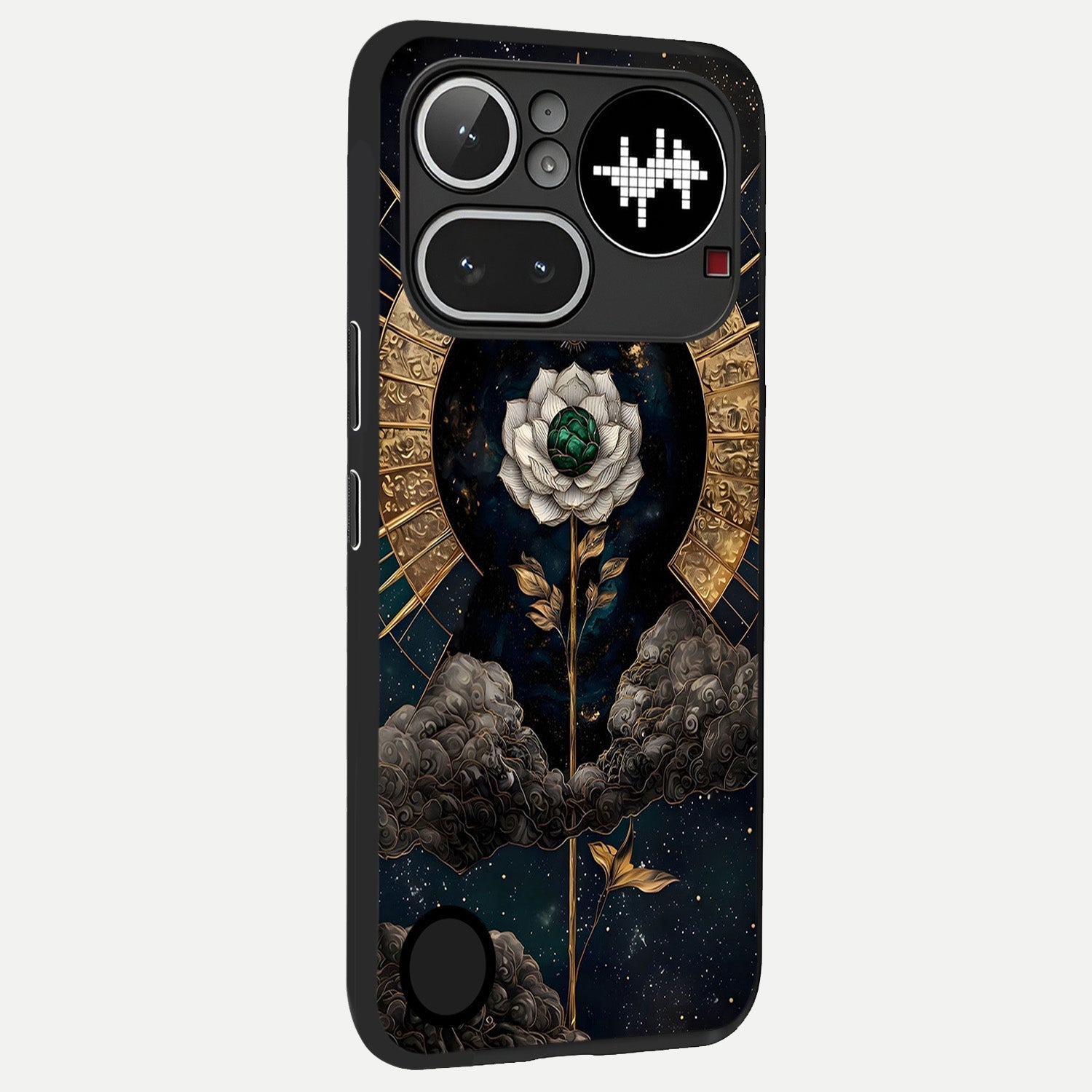  Celestial Lotus Morang back cover For Nothing Phone 4A Pro slim fit glass case with vibrant aesthetic design