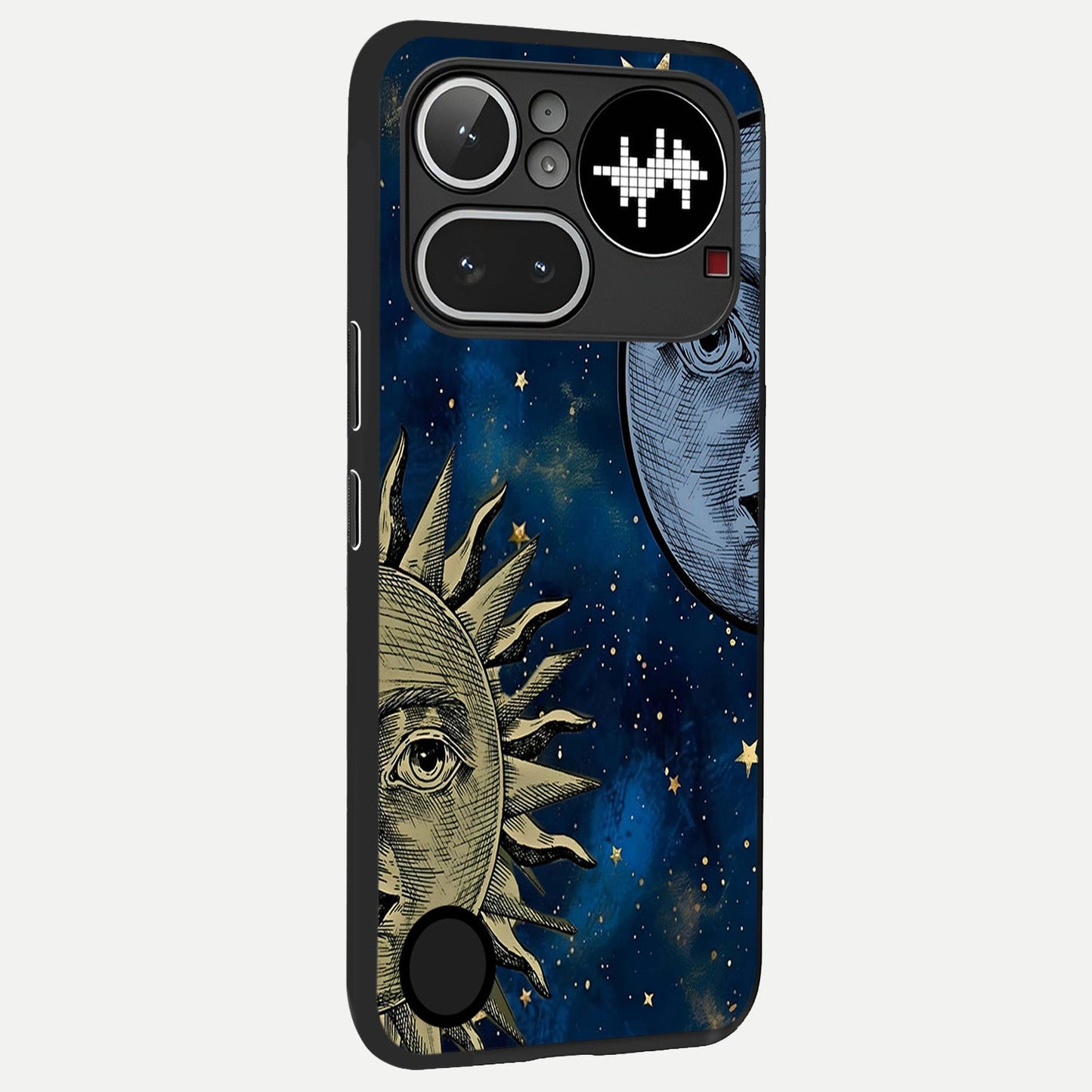  Celestial Moon With Sun back cover For Nothing Phone 4A Pro slim fit glass case with vibrant aesthetic design