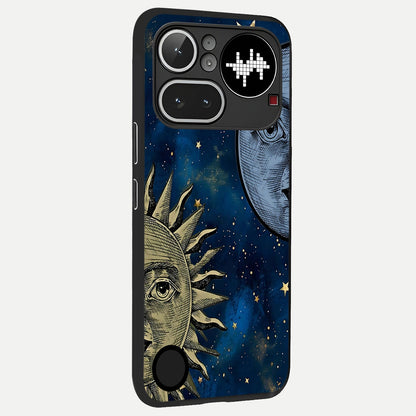  Celestial Moon With Sun back cover For Nothing Phone 4A Pro slim fit glass case with vibrant aesthetic design