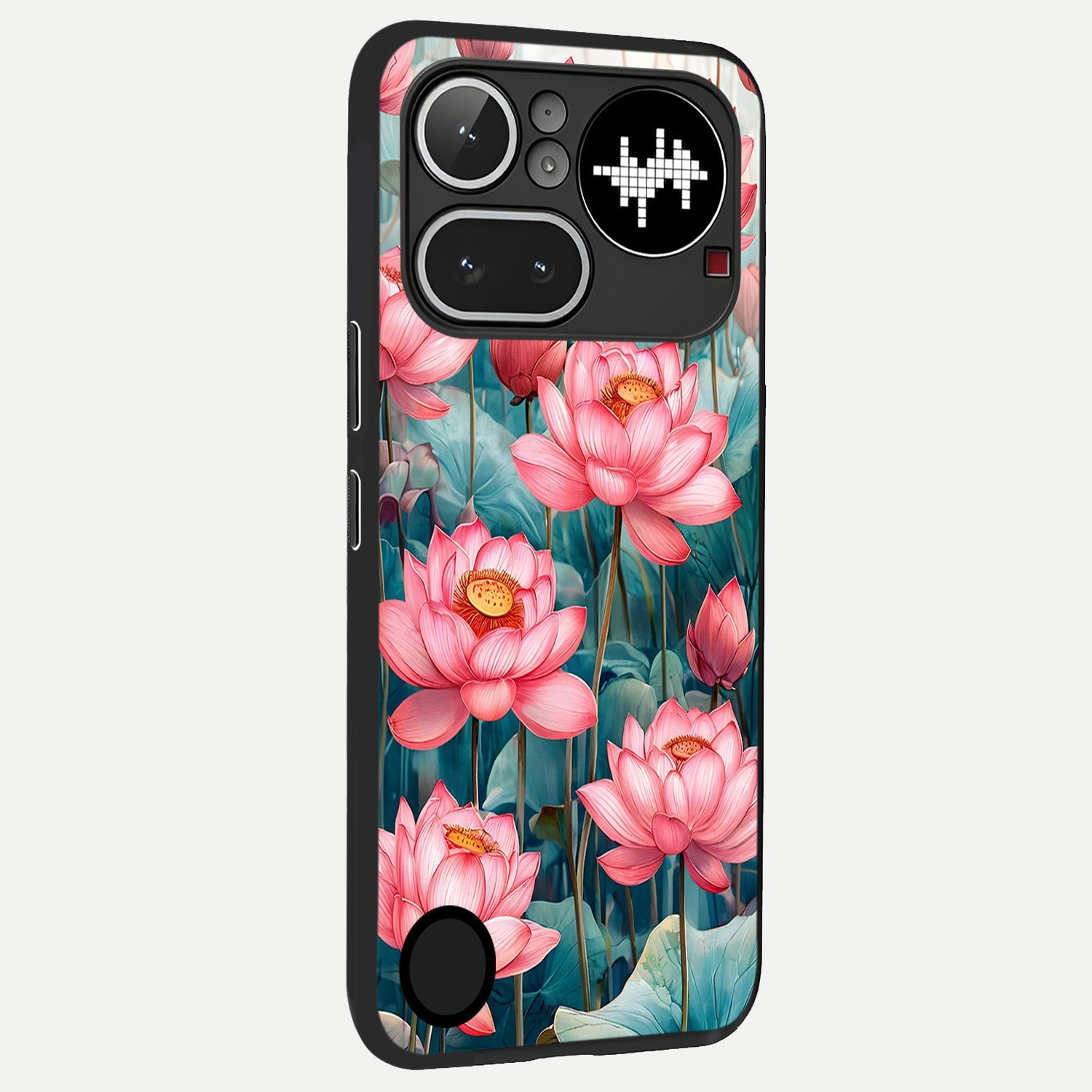  Celestial Pink Lotus back cover For Nothing Phone 4A Pro slim fit glass case with vibrant aesthetic design