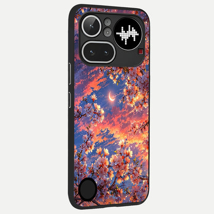  Celestial Sakura Sunset back cover For Nothing Phone 4A Pro slim fit glass case with vibrant aesthetic design