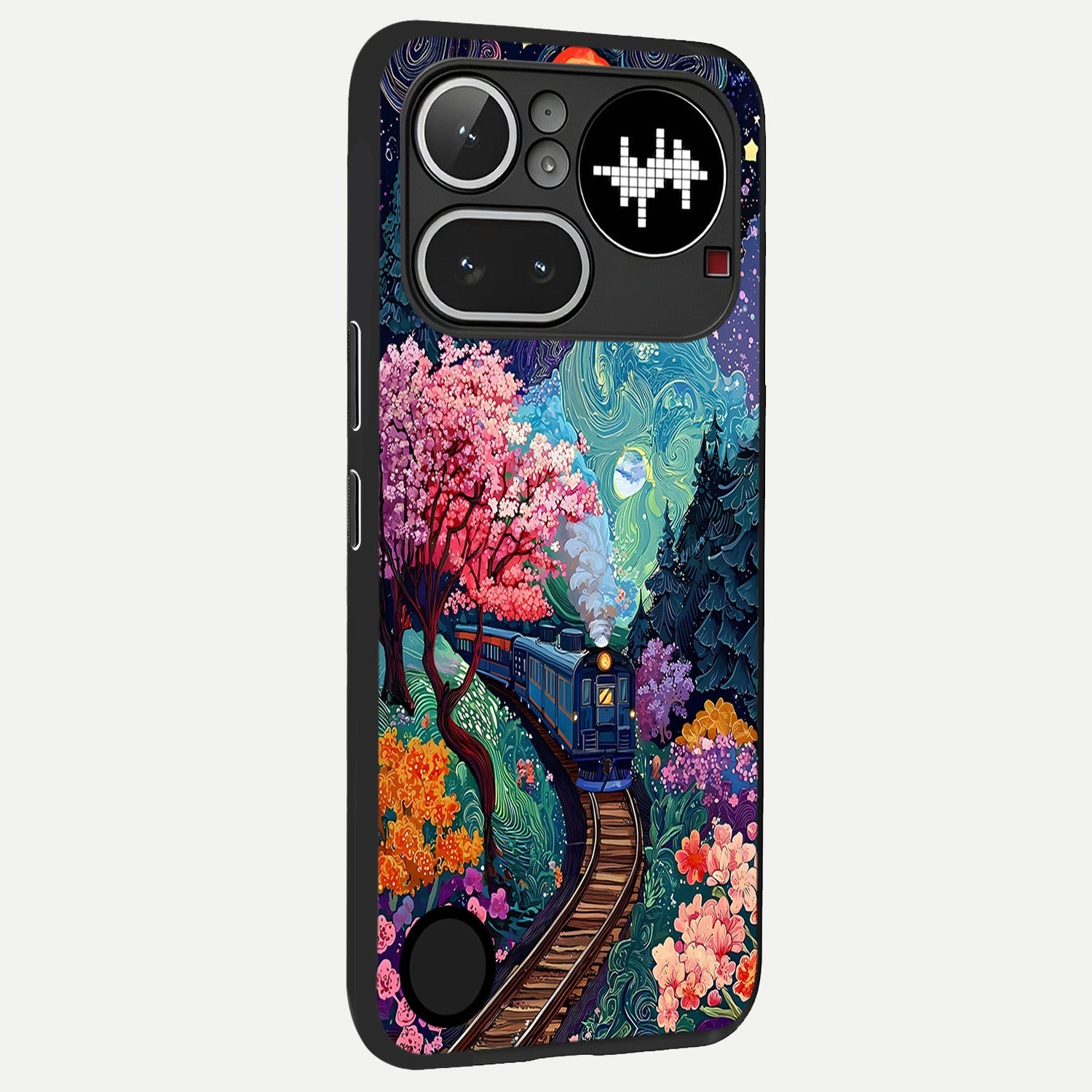  Celestial Train Journey back cover For Nothing Phone 4A Pro slim fit glass case with vibrant aesthetic design