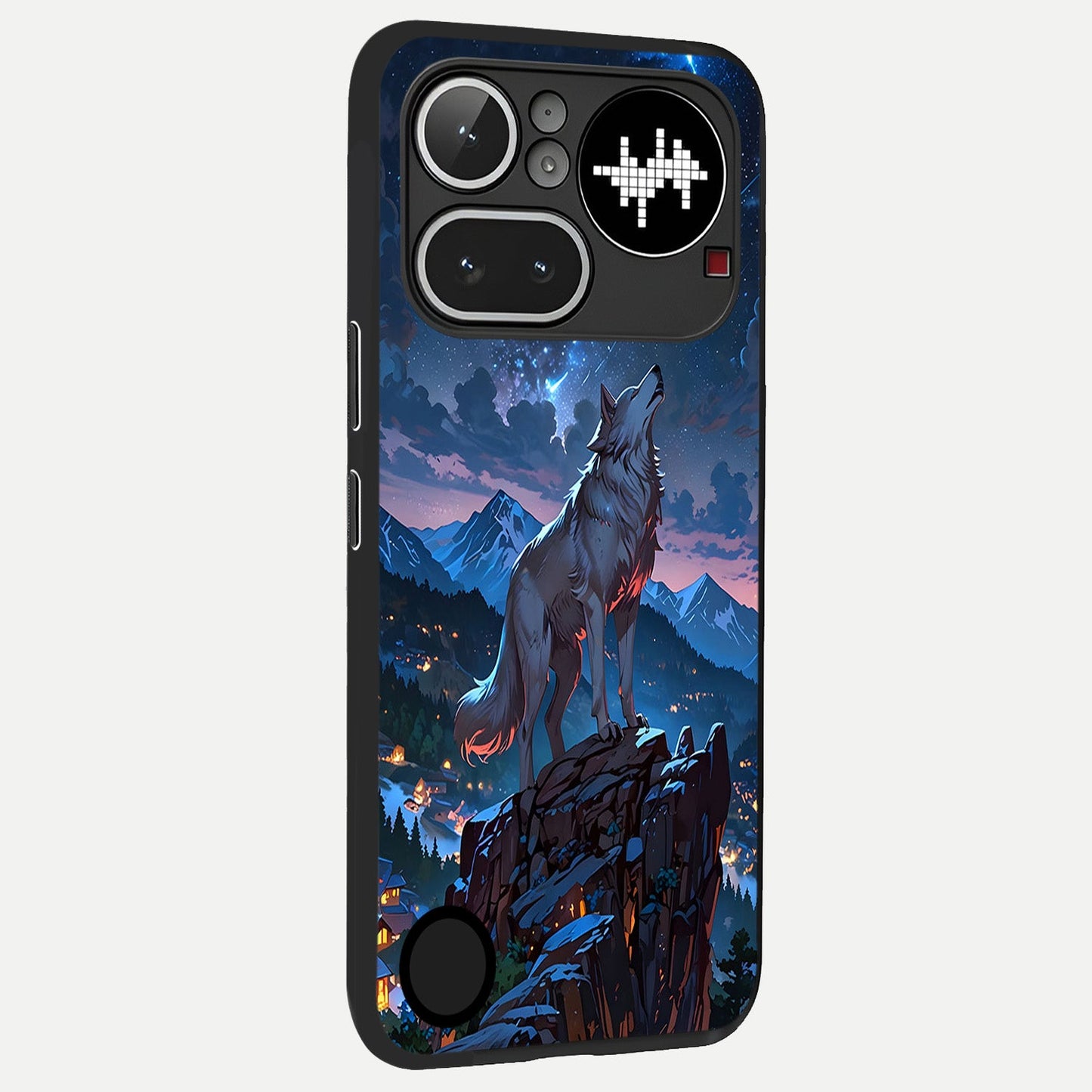 Celestial Wolf Howl back cover For Nothing Phone 4A Pro slim fit glass case with vibrant aesthetic design