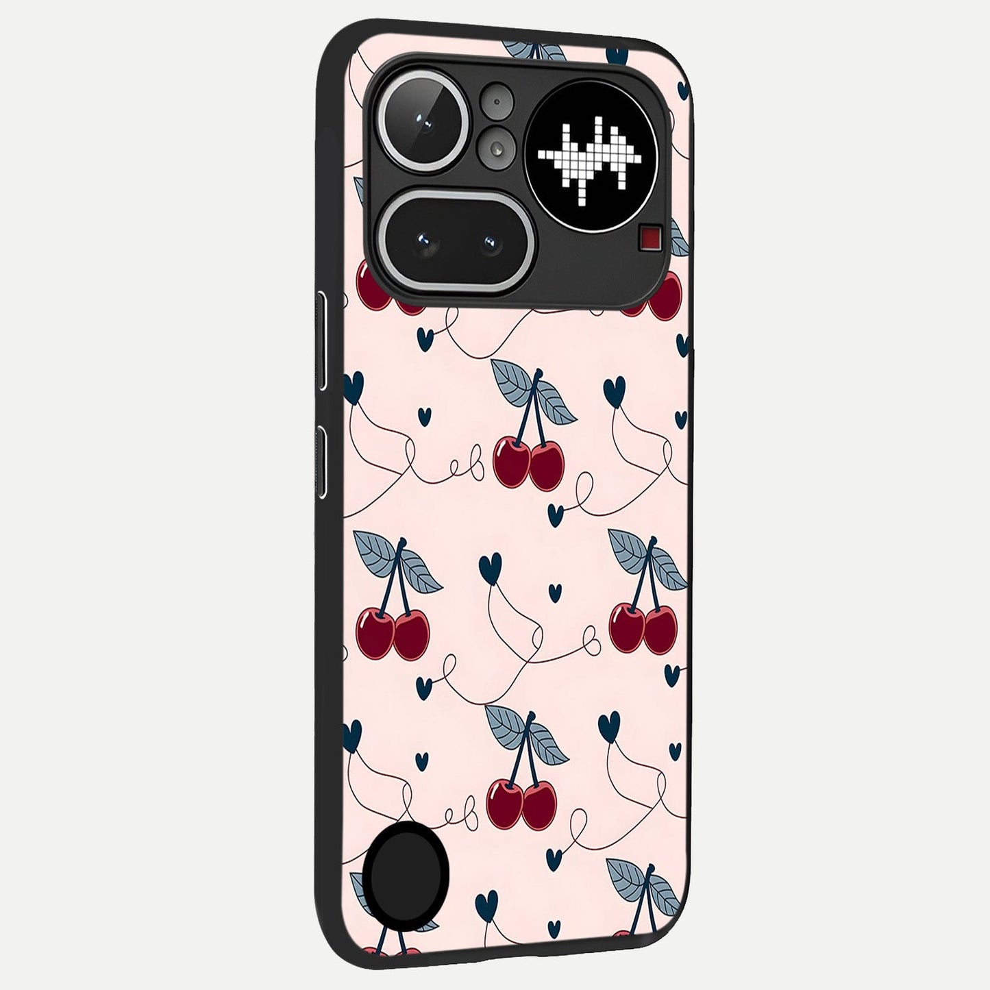  Cherry Heart Line back cover For Nothing Phone 4A Pro slim fit glass case with vibrant aesthetic design