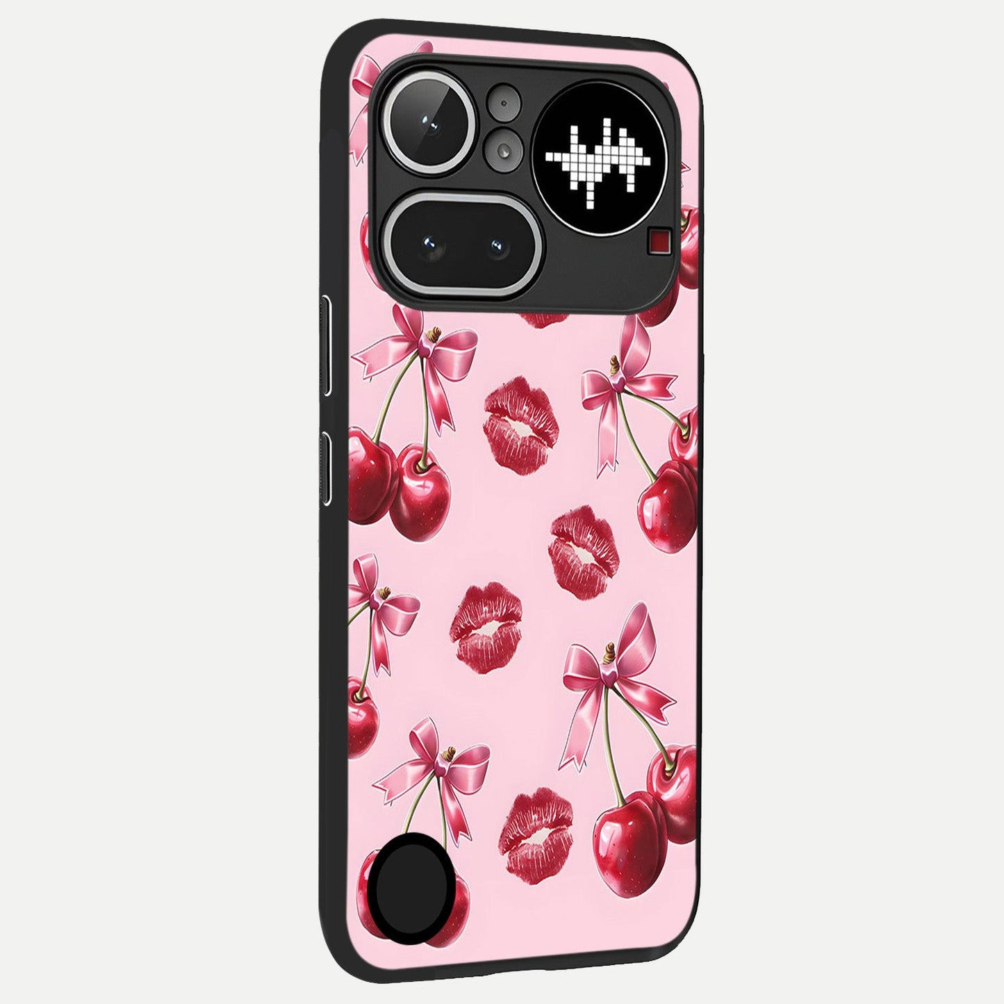  Cherry With Lips back cover For Nothing Phone 4A Pro slim fit glass case with vibrant aesthetic design