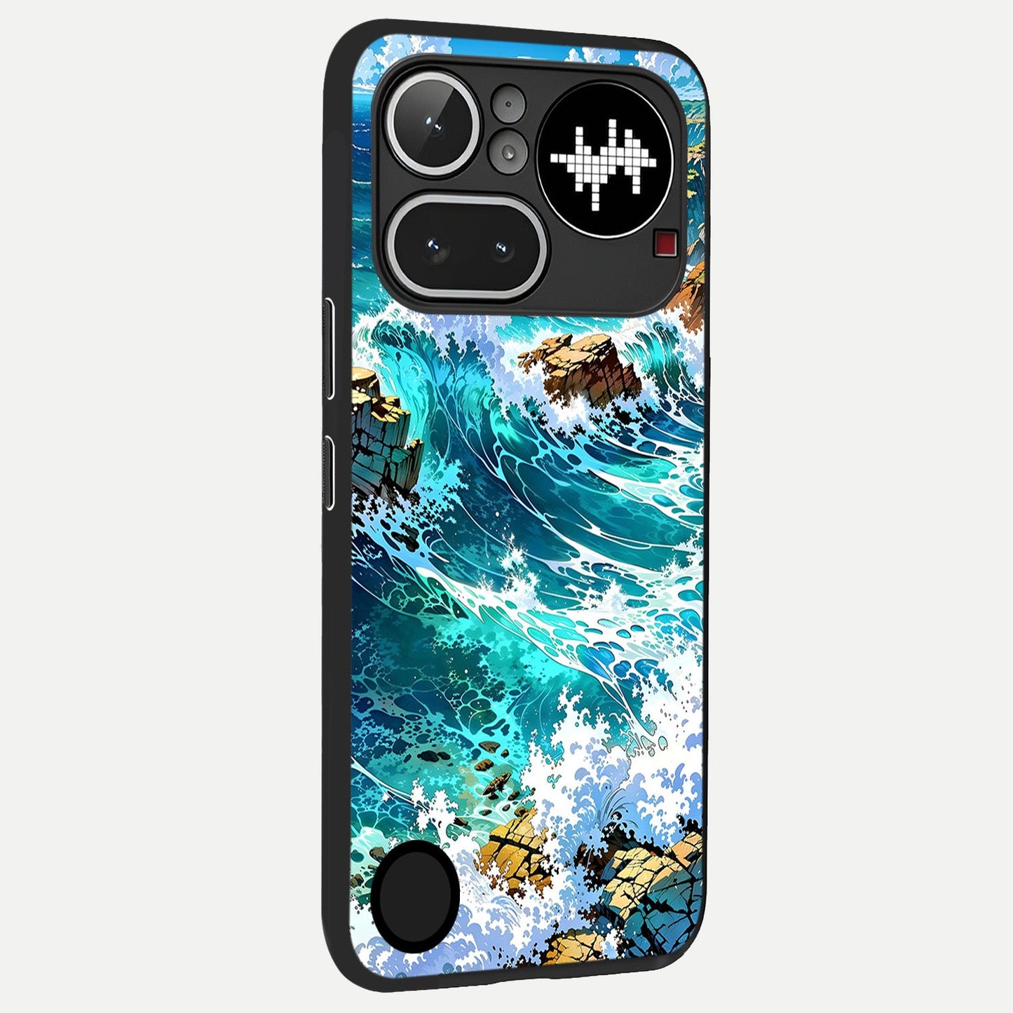  Coastal Blue Waves back cover For Nothing Phone 4A Pro slim fit glass case with vibrant aesthetic design