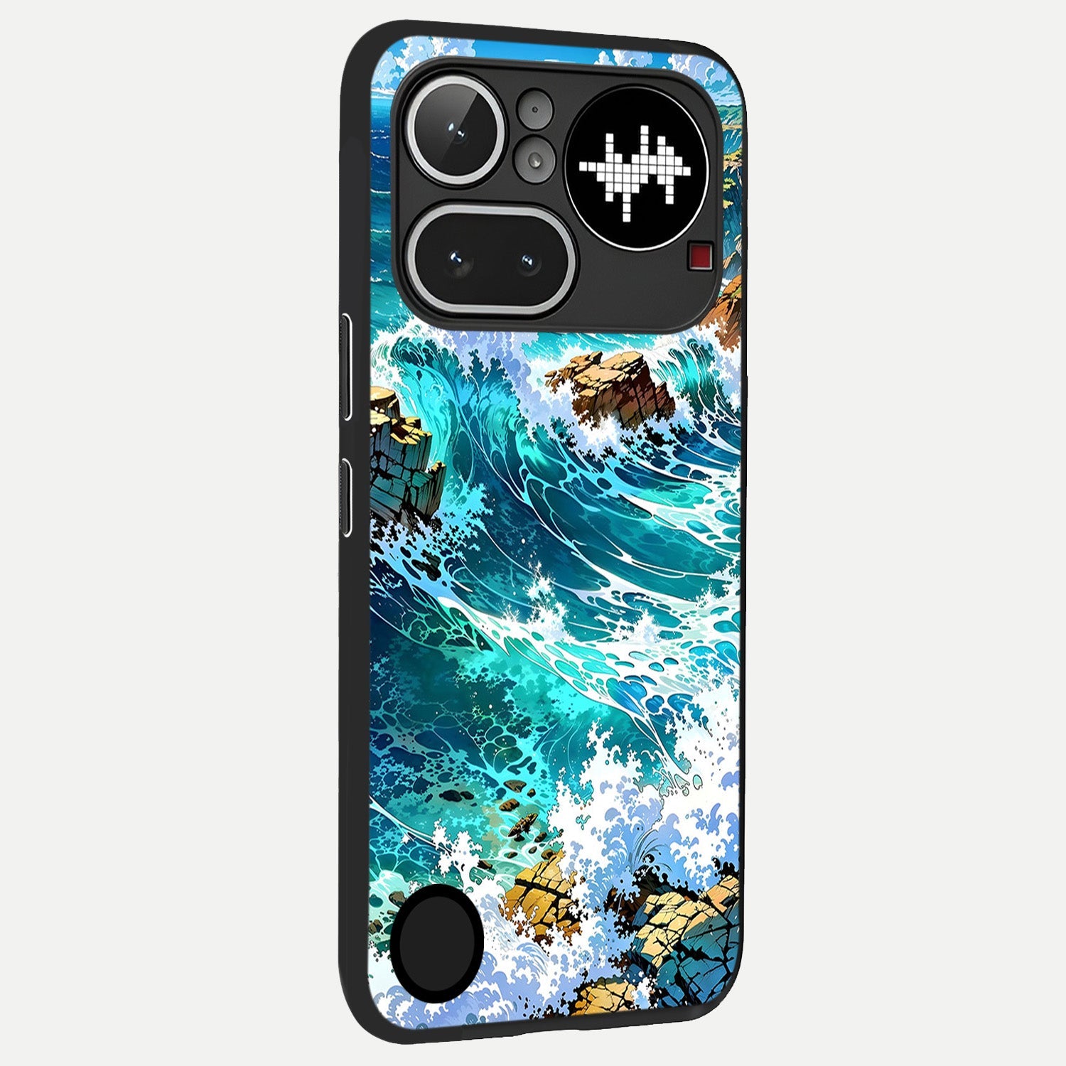  Coastal Blue Waves back cover For Nothing Phone 4A Pro slim fit glass case with vibrant aesthetic design