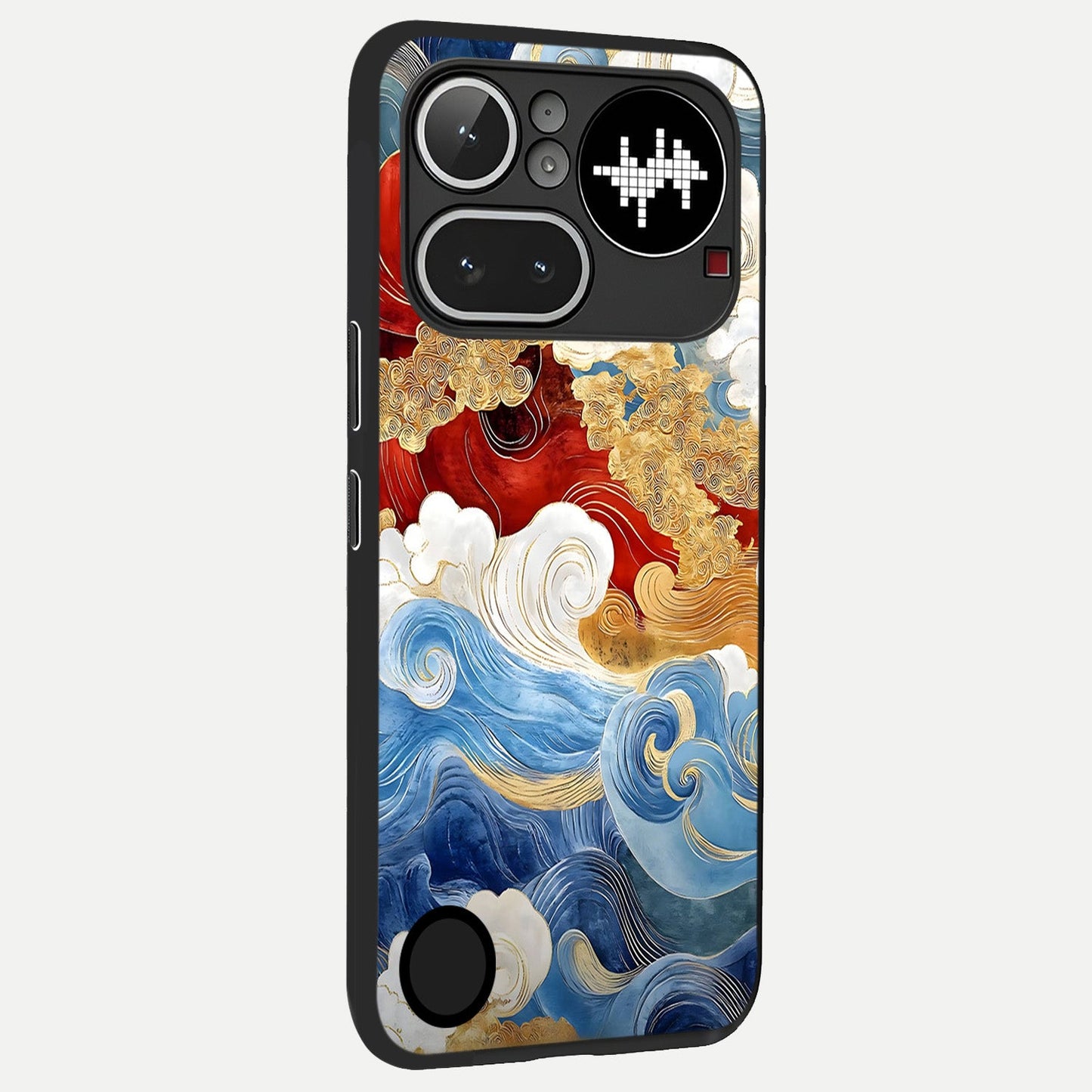  Colored Waves back cover For Nothing Phone 4A Pro slim fit glass case with vibrant aesthetic design
