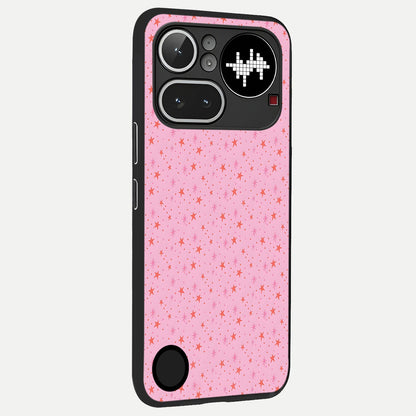 Cosmic Pink Sparkle back cover For Nothing Phone 4A Pro slim fit glass case with vibrant aesthetic design
