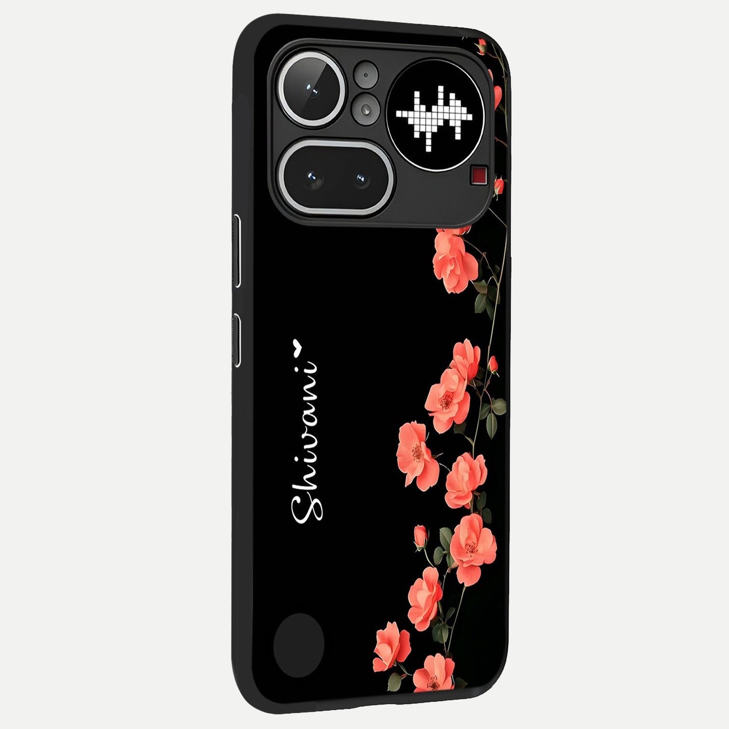  Crimson Bloom Grace Custom Name back cover For Nothing Phone 4A Pro slim fit glass case with vibrant aesthetic design