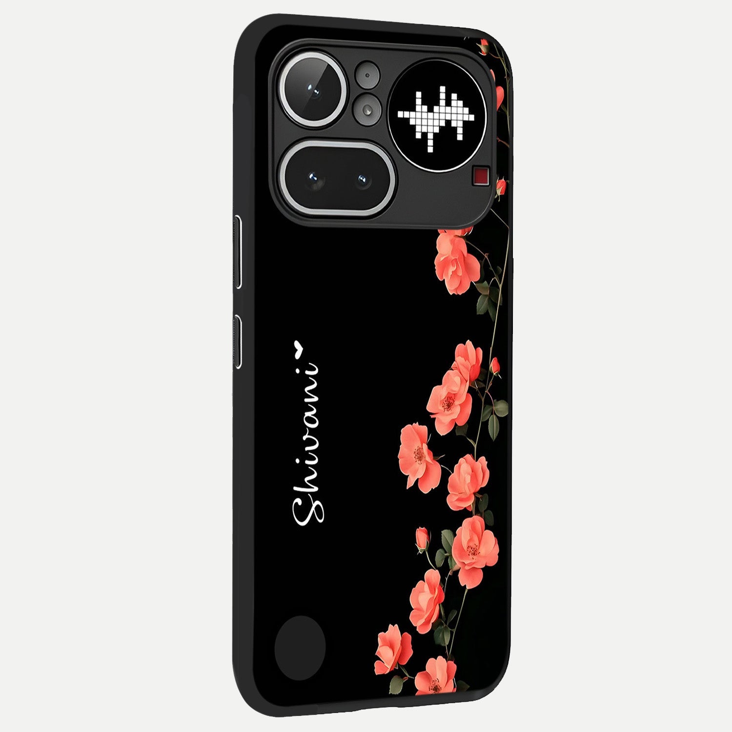  Crimson Bloom Grace Custom Name back cover For Nothing Phone 4A Pro slim fit glass case with vibrant aesthetic design