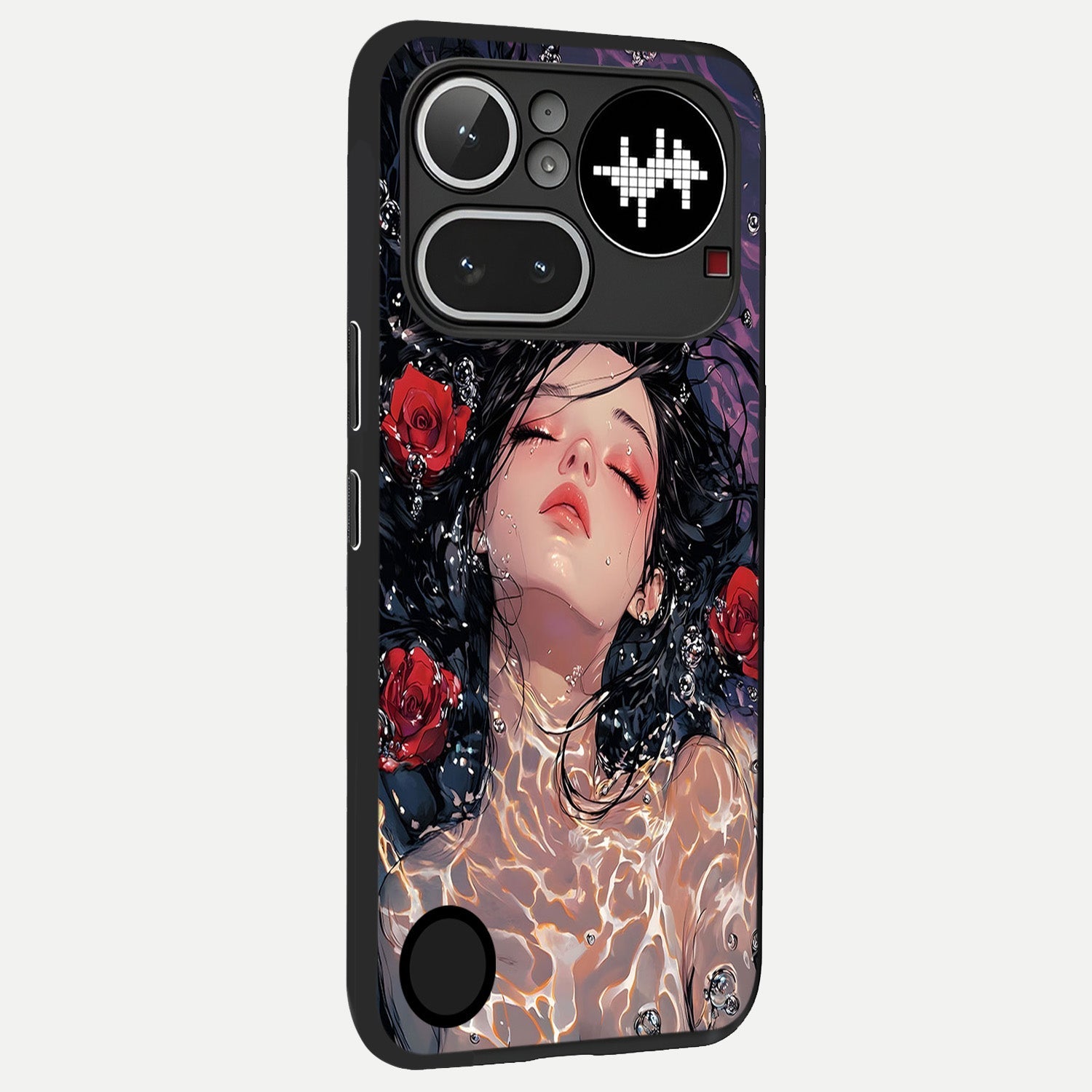  Crimson Rose Serenity back cover For Nothing Phone 4A Pro slim fit glass case with vibrant aesthetic design