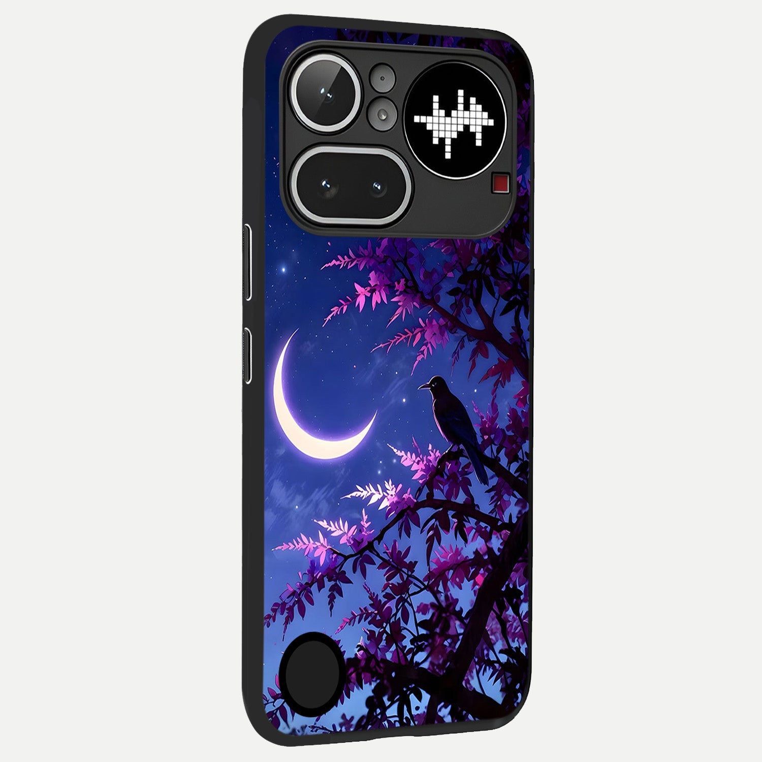  Crow And Moon Scenery back cover For Nothing Phone 4A Pro slim fit glass case with vibrant aesthetic design
