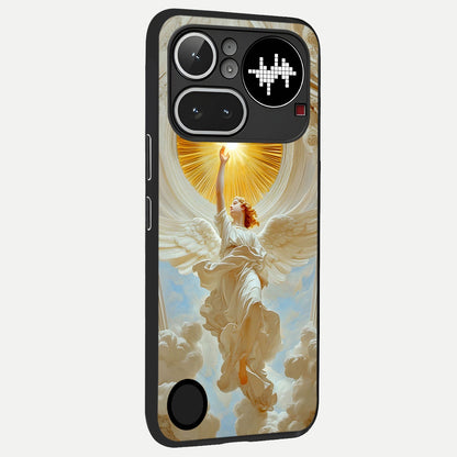  Divine Light Angel back cover For Nothing Phone 4A Pro slim fit glass case with vibrant aesthetic design