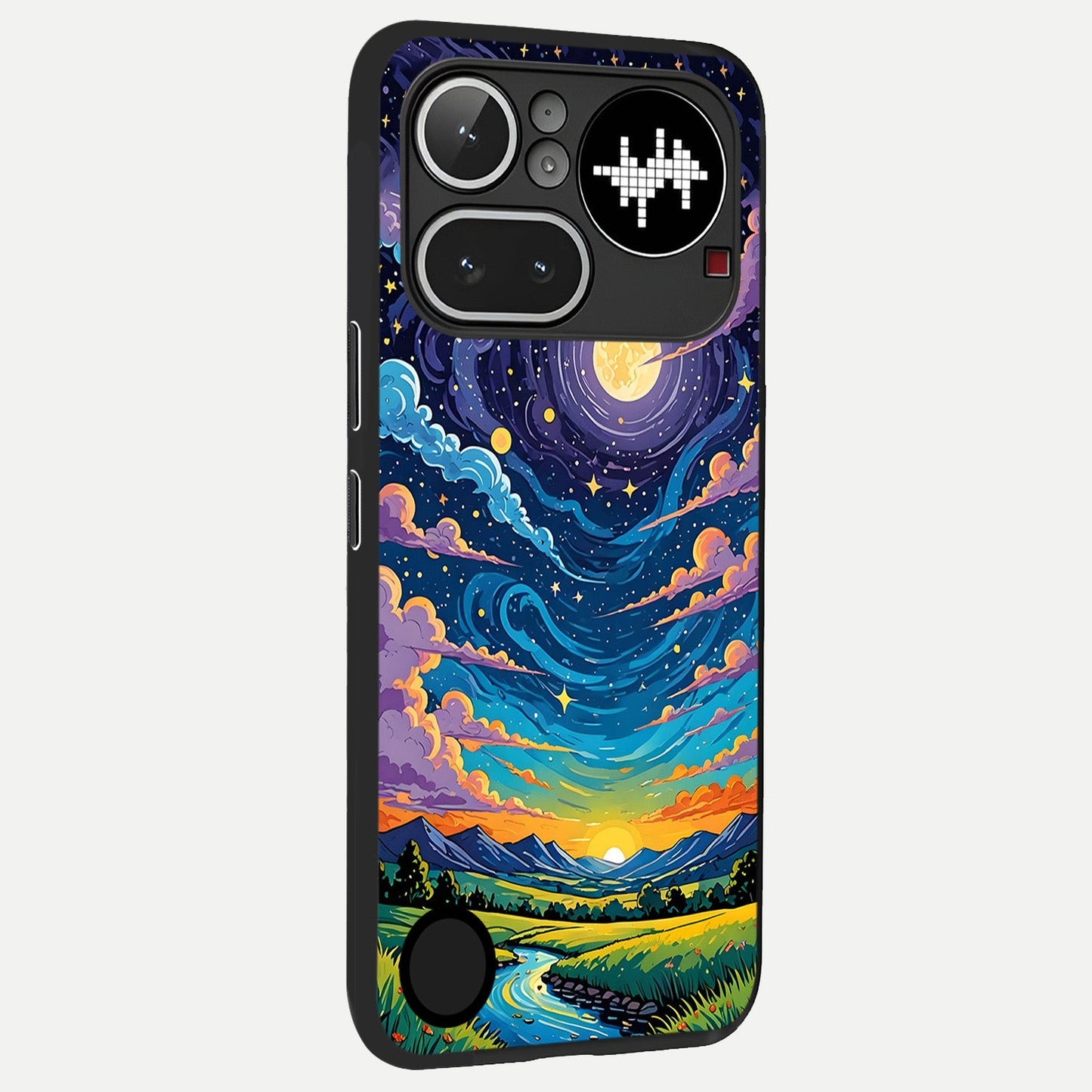  Dreamy Night Landscape back cover For Nothing Phone 4A Pro slim fit glass case with vibrant aesthetic design