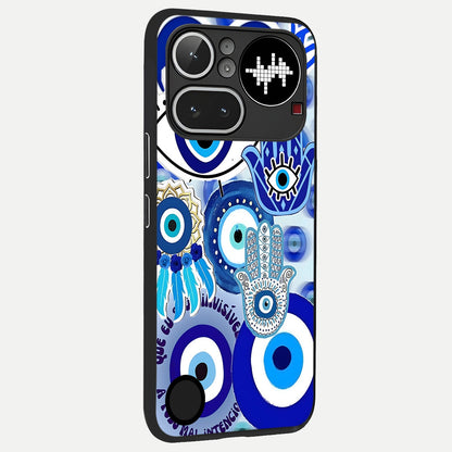  Evil Eyes Dream back cover For Nothing Phone 4A Pro slim fit glass case with vibrant aesthetic design