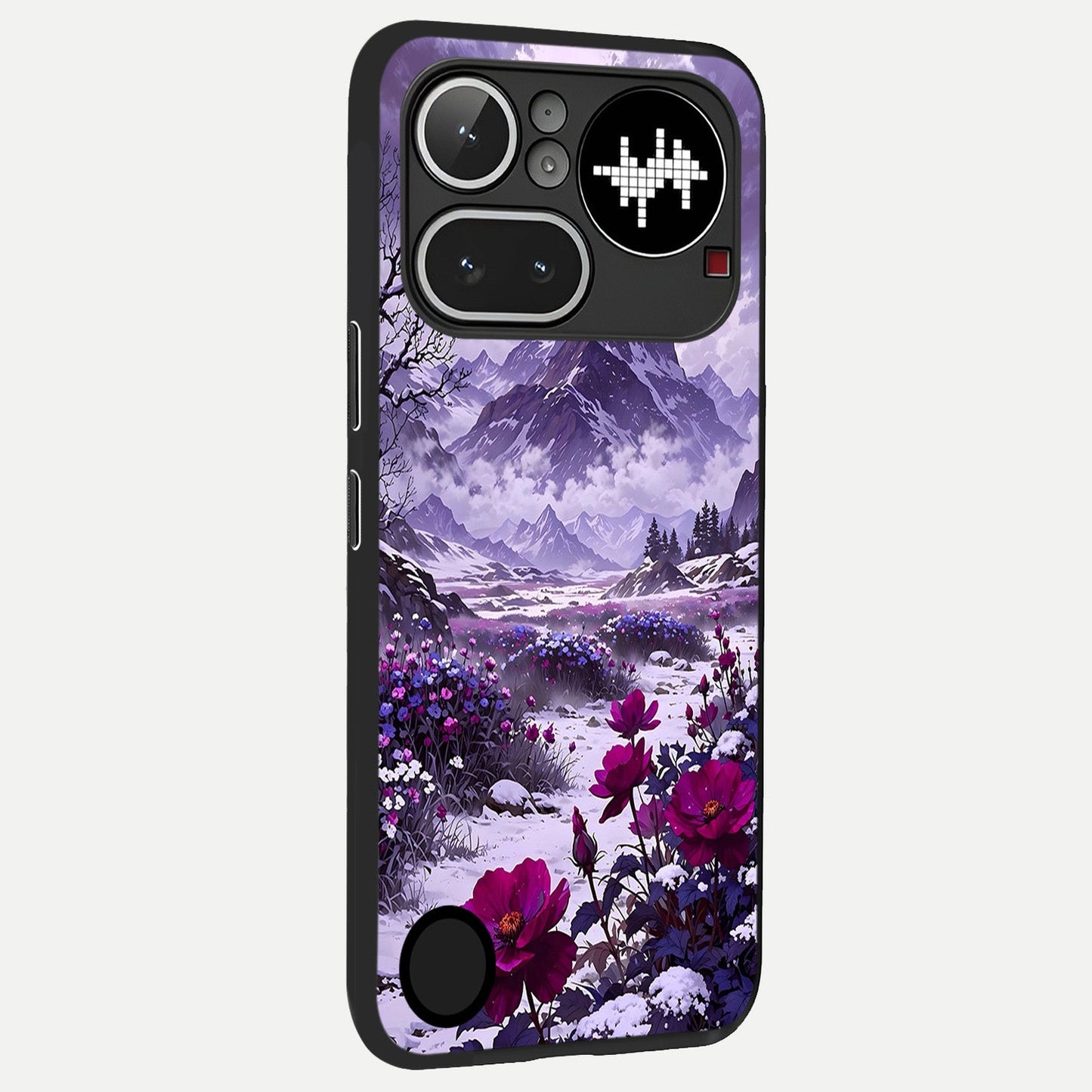  Flower Mountain View back cover For Nothing Phone 4A Pro slim fit glass case with vibrant aesthetic design