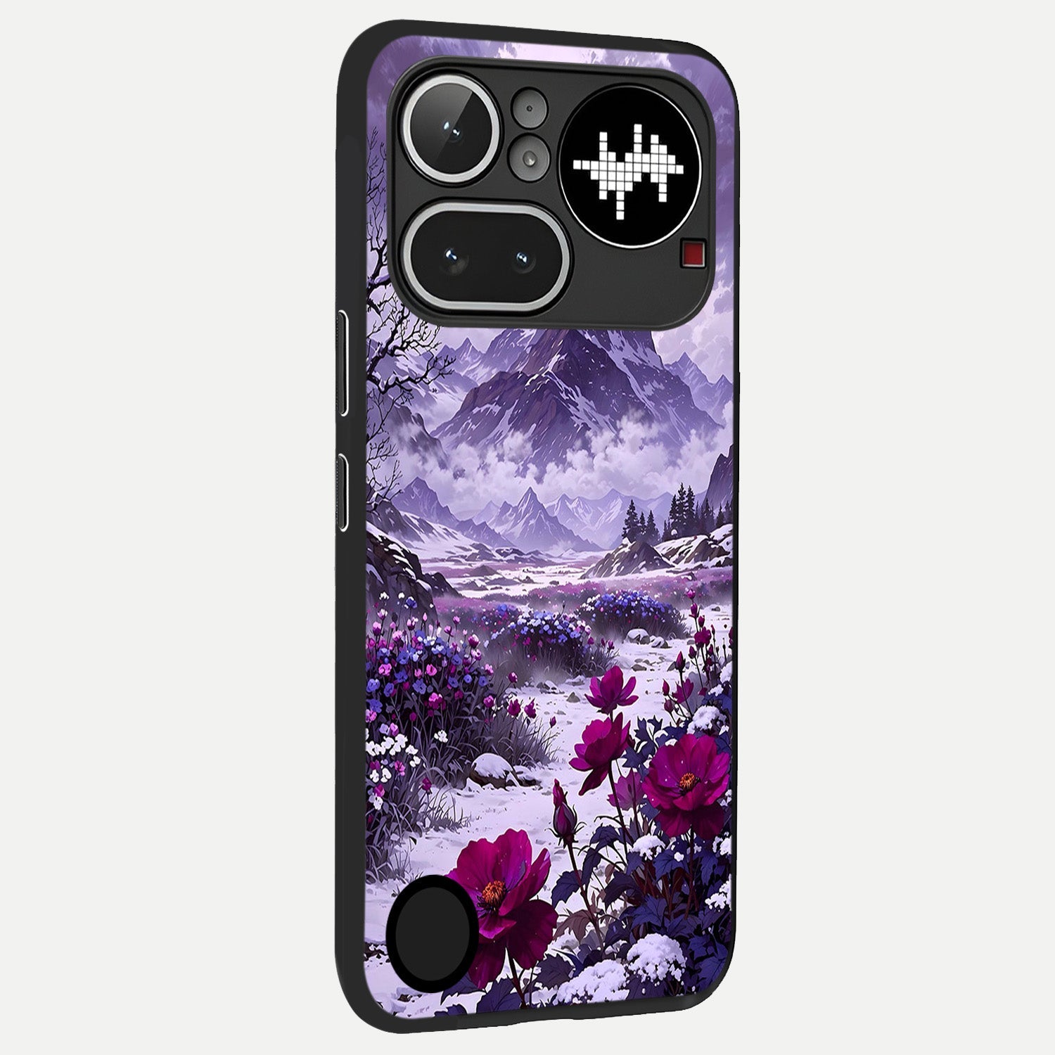  Flower Mountain View back cover For Nothing Phone 4A Pro slim fit glass case with vibrant aesthetic design