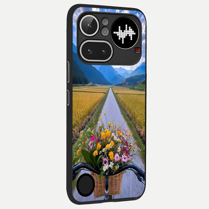  Golden Field Journey back cover For Nothing Phone 4A Pro slim fit glass case with vibrant aesthetic design