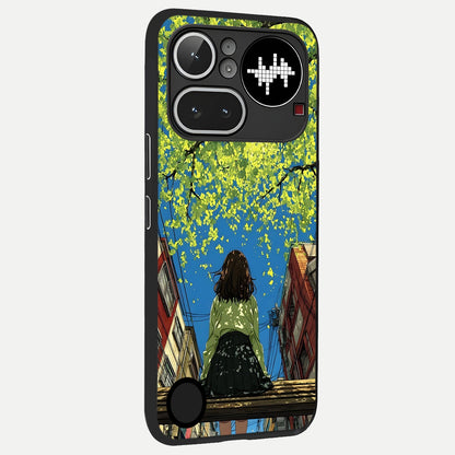  Golden Leaves Glow back cover For Nothing Phone 4A Pro slim fit glass case with vibrant aesthetic design