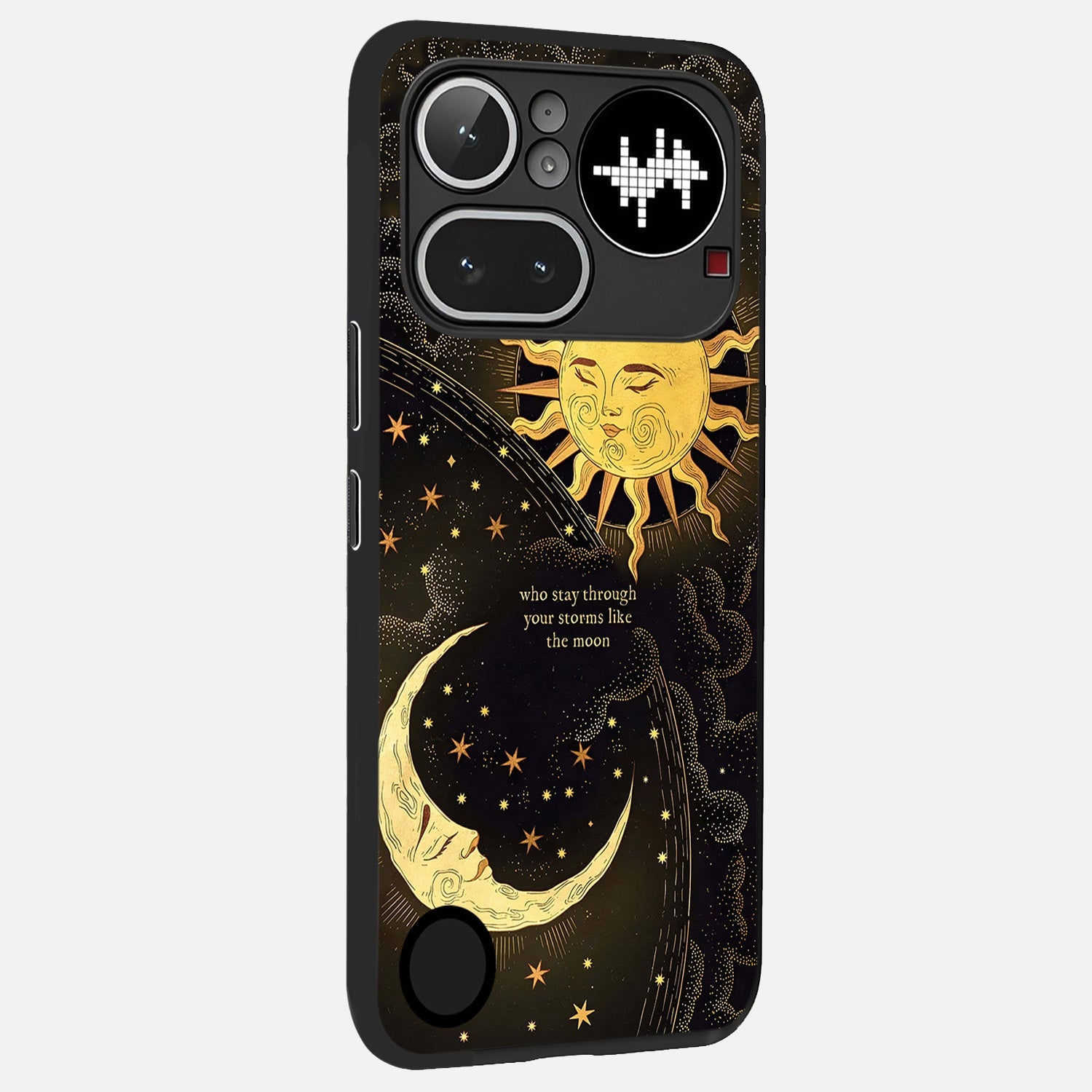  Golden Lunar Love back cover For Nothing Phone 4A Pro slim fit glass case with vibrant aesthetic design