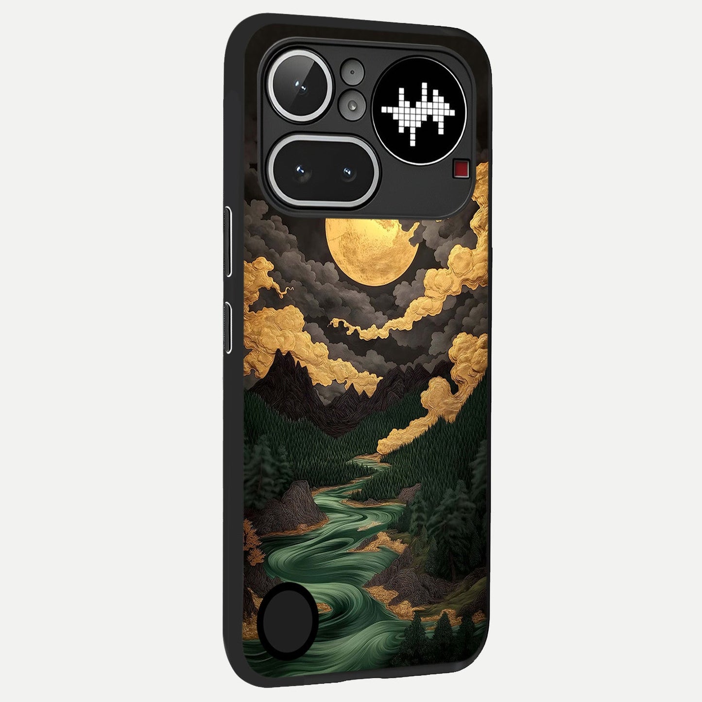  Golden River Moon back cover For Nothing Phone 4A Pro slim fit glass case with vibrant aesthetic design