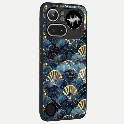  Golden Wave Luxe back cover For Nothing Phone 4A Pro slim fit glass case with vibrant aesthetic design