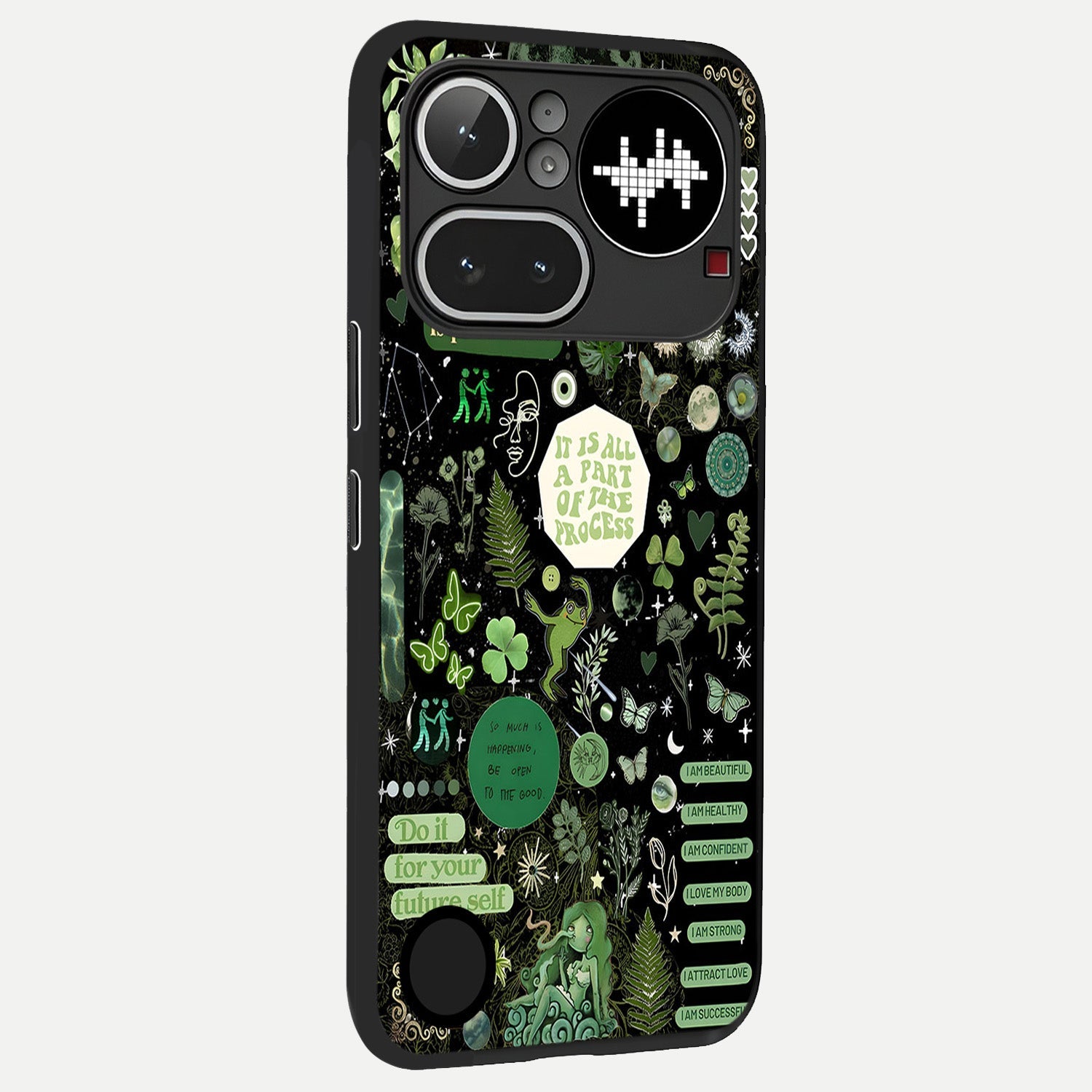  Green Mandala Pattern back cover For Nothing Phone 4A Pro slim fit glass case with vibrant aesthetic design