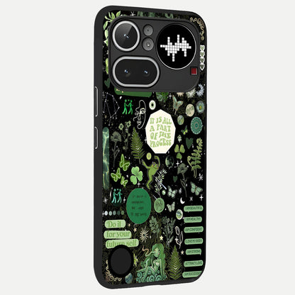  Green Mandala Pattern back cover For Nothing Phone 4A Pro slim fit glass case with vibrant aesthetic design