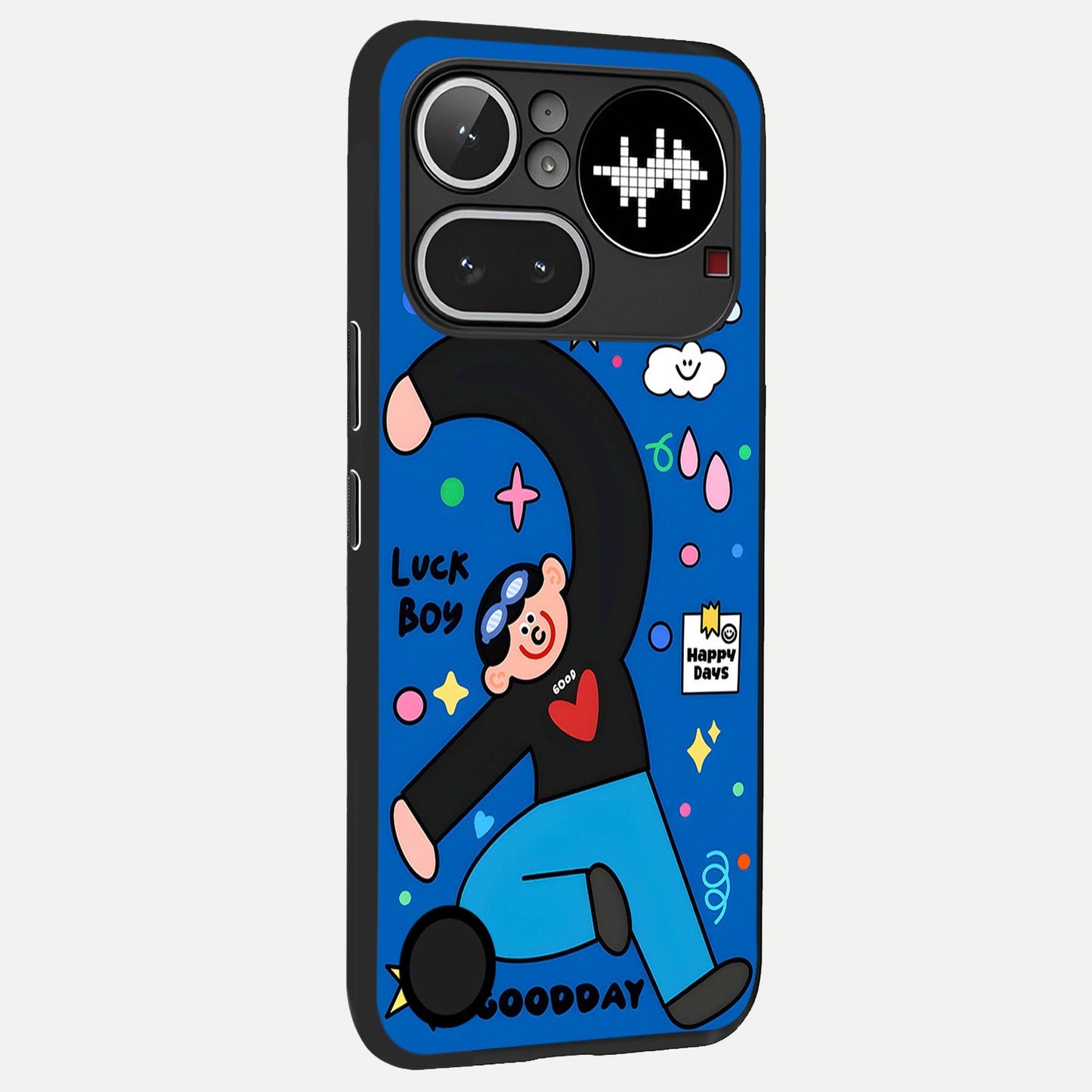  Happy Luck Vibe back cover For Nothing Phone 4A Pro slim fit glass case with vibrant aesthetic design