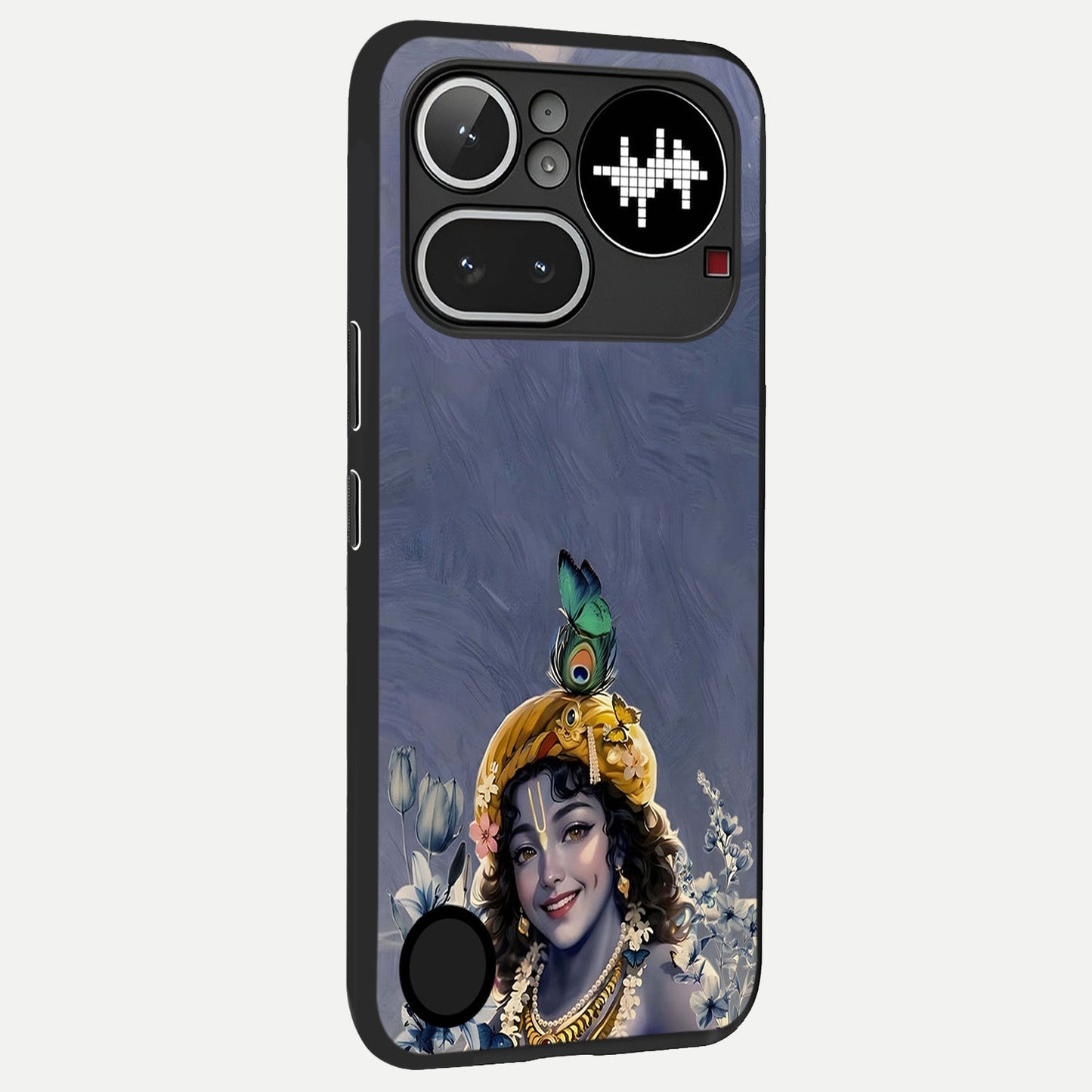  Lord Krishna back cover For Nothing Phone 4A Pro slim fit glass case with vibrant aesthetic design