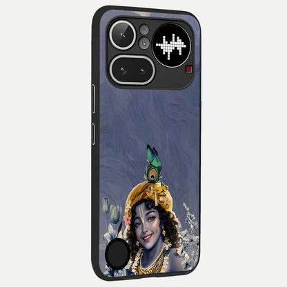  Lord Krishna back cover For Nothing Phone 4A Pro slim fit glass case with vibrant aesthetic design