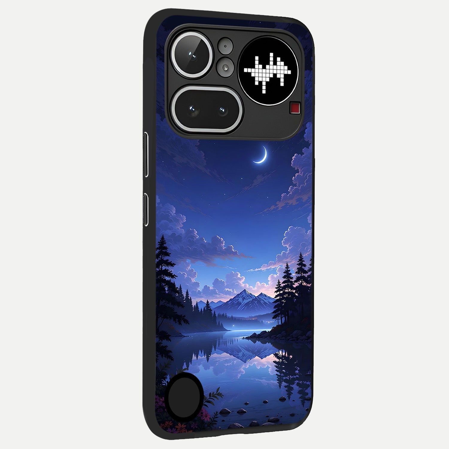  Midnight Lake Peace back cover For Nothing Phone 4A Pro slim fit glass case with vibrant aesthetic design