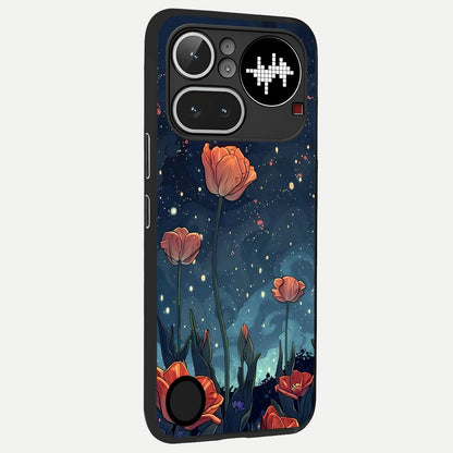 Midnight Tulip Glow back cover For Nothing Phone 4A Pro slim fit glass case with vibrant aesthetic design