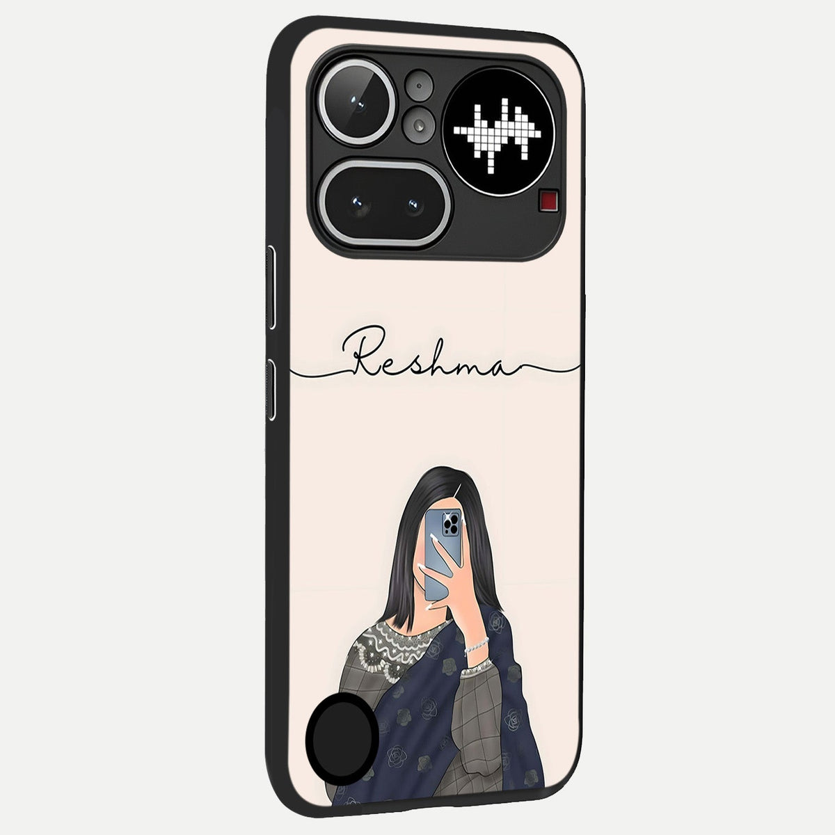  Mirror Mood Muse With Custom Name back cover For Nothing Phone 4A Pro slim fit glass case with vibrant aesthetic design