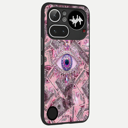  Money Eye Luxe back cover For Nothing Phone 4A Pro slim fit glass case with vibrant aesthetic design