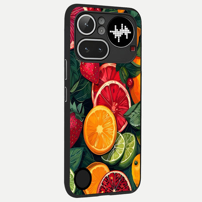  Multiple Fruits back cover For Nothing Phone 4A Pro slim fit glass case with vibrant aesthetic design