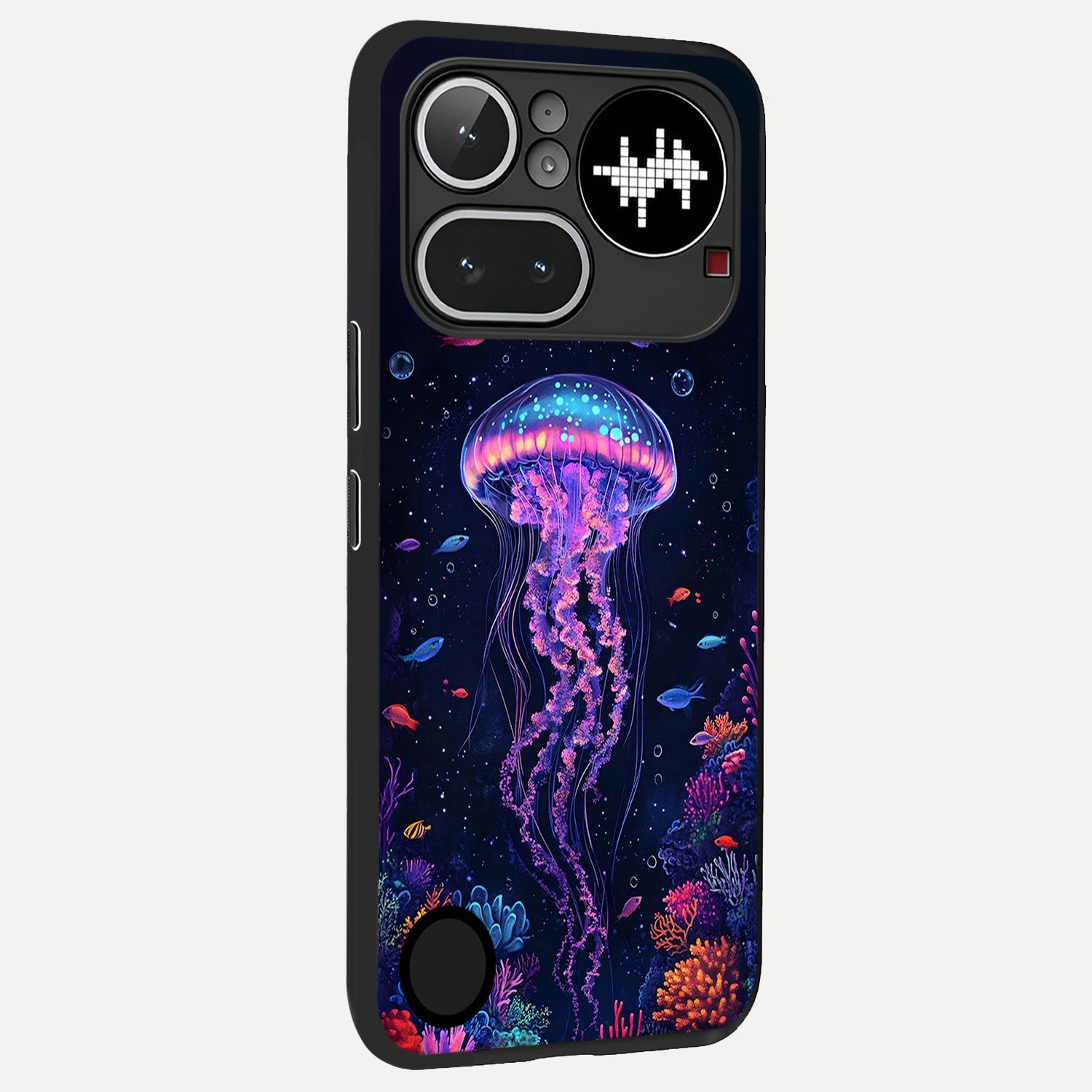  Neon Jellyfish back cover For Nothing Phone 4A Pro slim fit glass case with vibrant aesthetic design