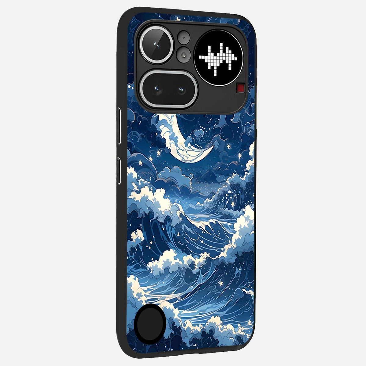  Ocean Moon Waves back cover For Nothing Phone 4A Pro slim fit glass case with vibrant aesthetic design
