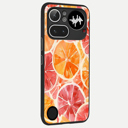  Orange Fruits Pattern back cover For Nothing Phone 4A Pro slim fit glass case with vibrant aesthetic design