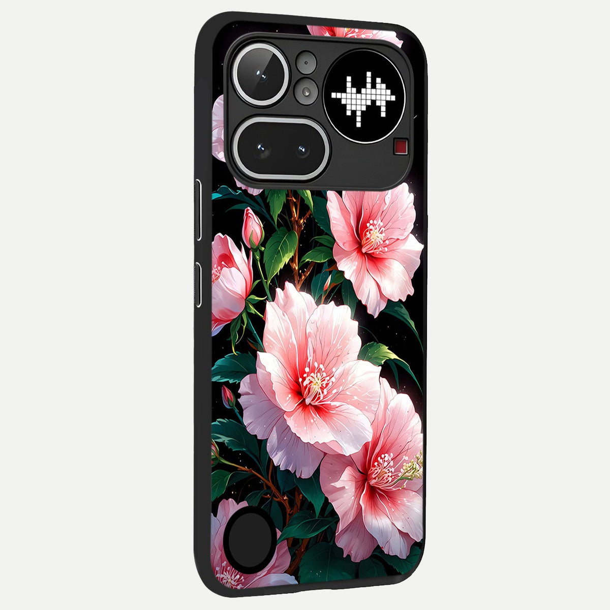  Peach Flower back cover For Nothing Phone 4A Pro slim fit glass case with vibrant aesthetic design