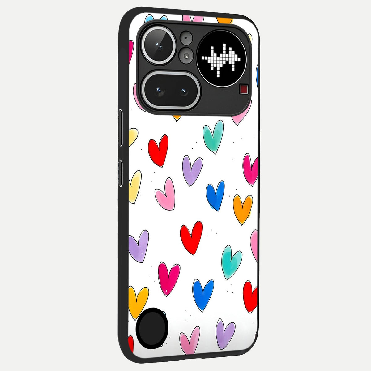  Playful Love Doodles back cover For Nothing Phone 4A Pro slim fit glass case with vibrant aesthetic design