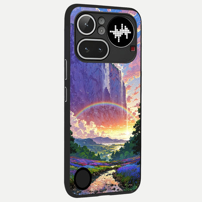  Rainbow Valley Dream back cover For Nothing Phone 4A Pro slim fit glass case with vibrant aesthetic design