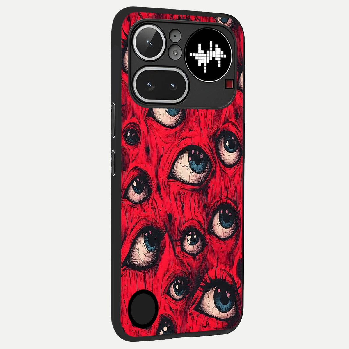  Red Eyes Pattern back cover For Nothing Phone 4A Pro slim fit glass case with vibrant aesthetic design